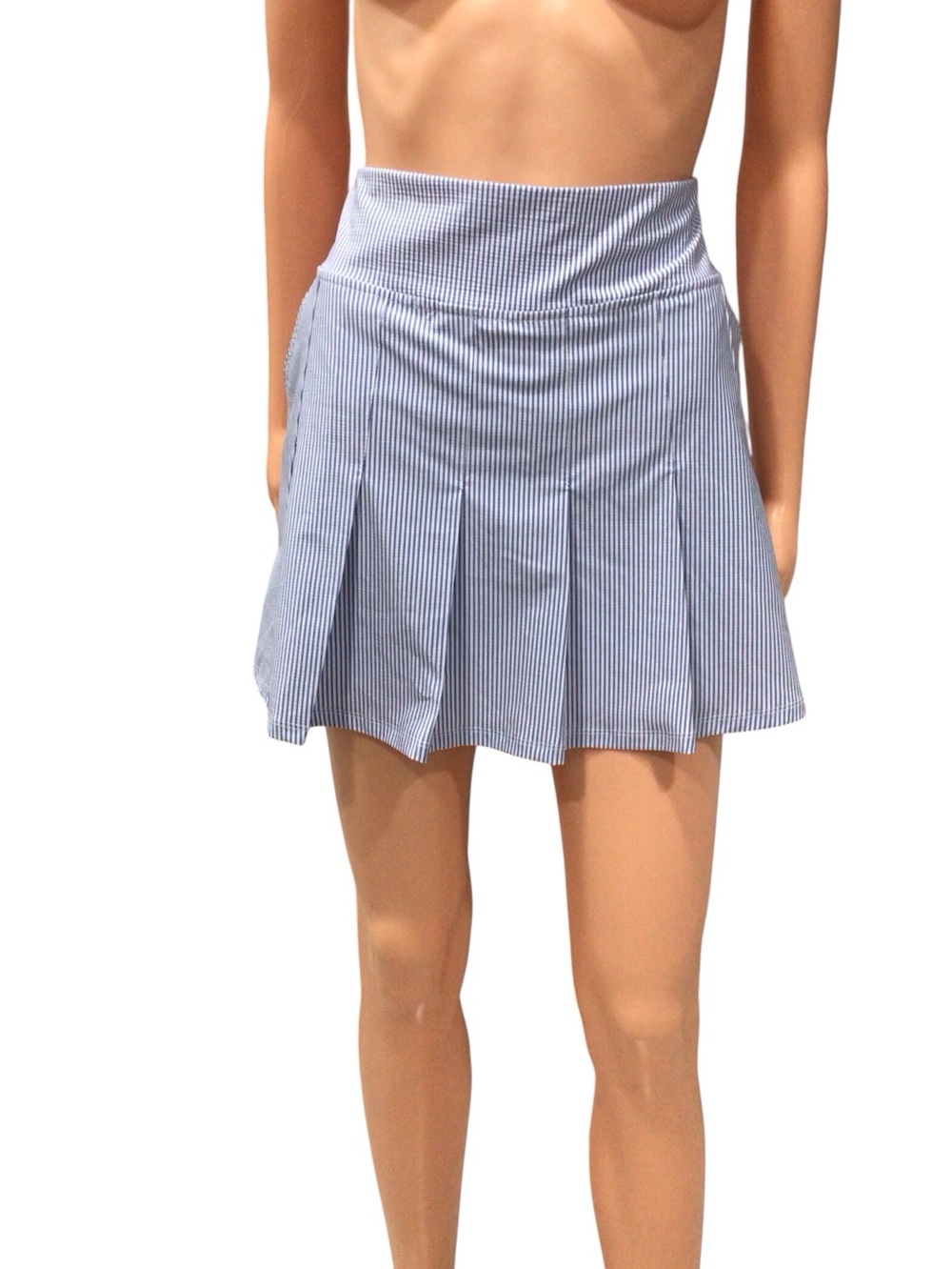 Stella Parker Sport Pleated Athletic Skort Blue Stripe Pull On Pockets Size S - Picture 2 of 8